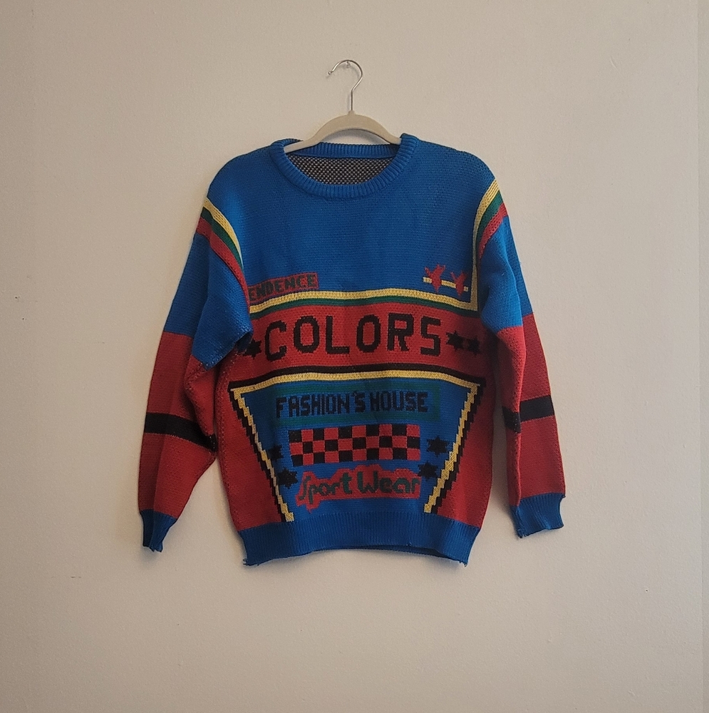 double-layered colorful sportswear sweater